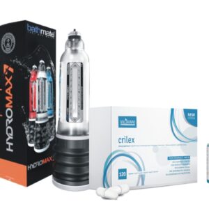 Akčný balíček: Pumpa na penis Hydromax X30 + Crilex + Delay Sprej