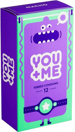 You Me MACHO - vrúbkované kondómy (12 ks)