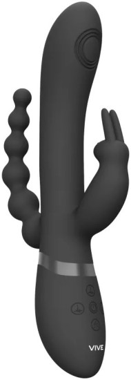 Silikónový vibrátor Black Trinity (22 cm)
