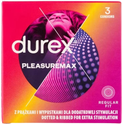 Durex Pleasuremax – vrúbkované kondómy (3 ks)
