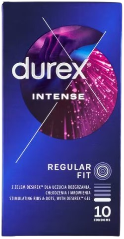 Durex Intense Orgasmic – vrúbkované kondómy (10 ks)