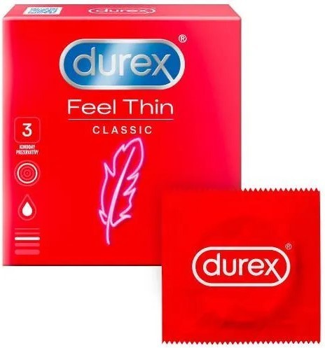Durex Feel Thin Classic - tenké kondómy (3 ks)