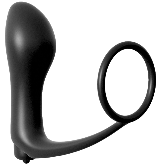 ASS GASM COCKRING PLUG BLACK s vibráciou