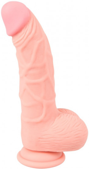 Silikónové dildo s prísavkou a semenníkmi Rich Man (20 cm)