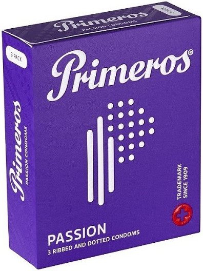 Primeros Passion – vrúbkované kondómy (3 ks)