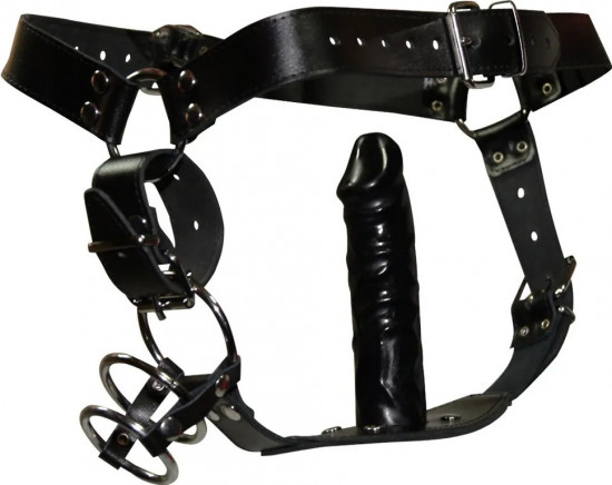 Postroj s análnym dildom Captive (14 cm)