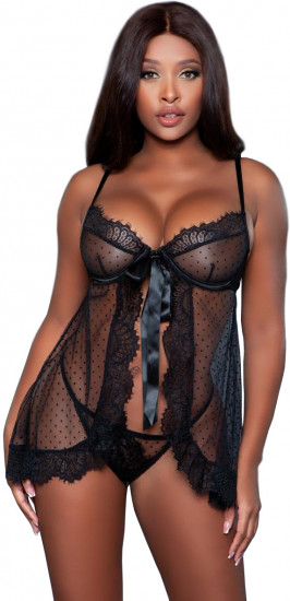 Čierna košieľka Goddess Babydoll