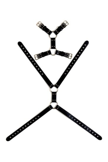 VIRGITE Pánske bondage body vo štýle harnessu MOD. 5 Čierne