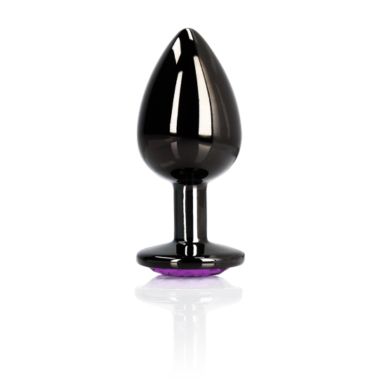 Análny kolík srdcovej tvaru - Malý - Gunmetal/Amethyst Purple