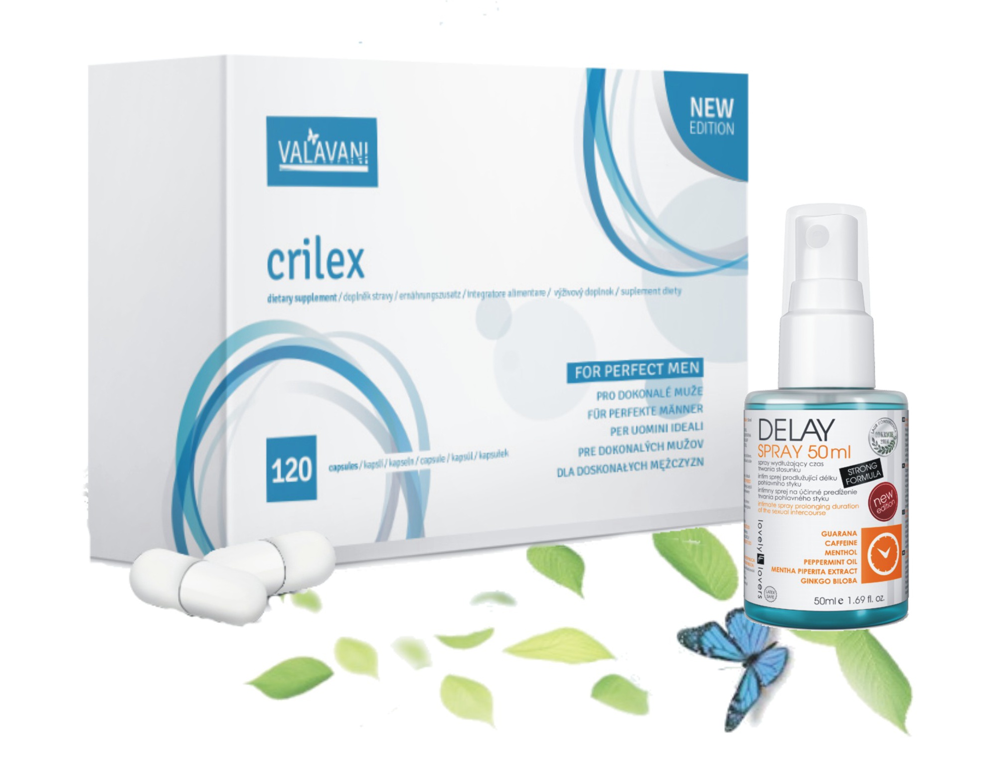 VALAVANI Akčný balíček: Crilex 120 kapsúl + Delay Sprej 50 ml