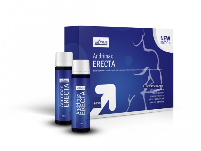 Andrimax ERECTA 5x25ml na podporu mužnosti 1 balenie 100ml: akcia 2+1 ZDARMA (15x25ml)