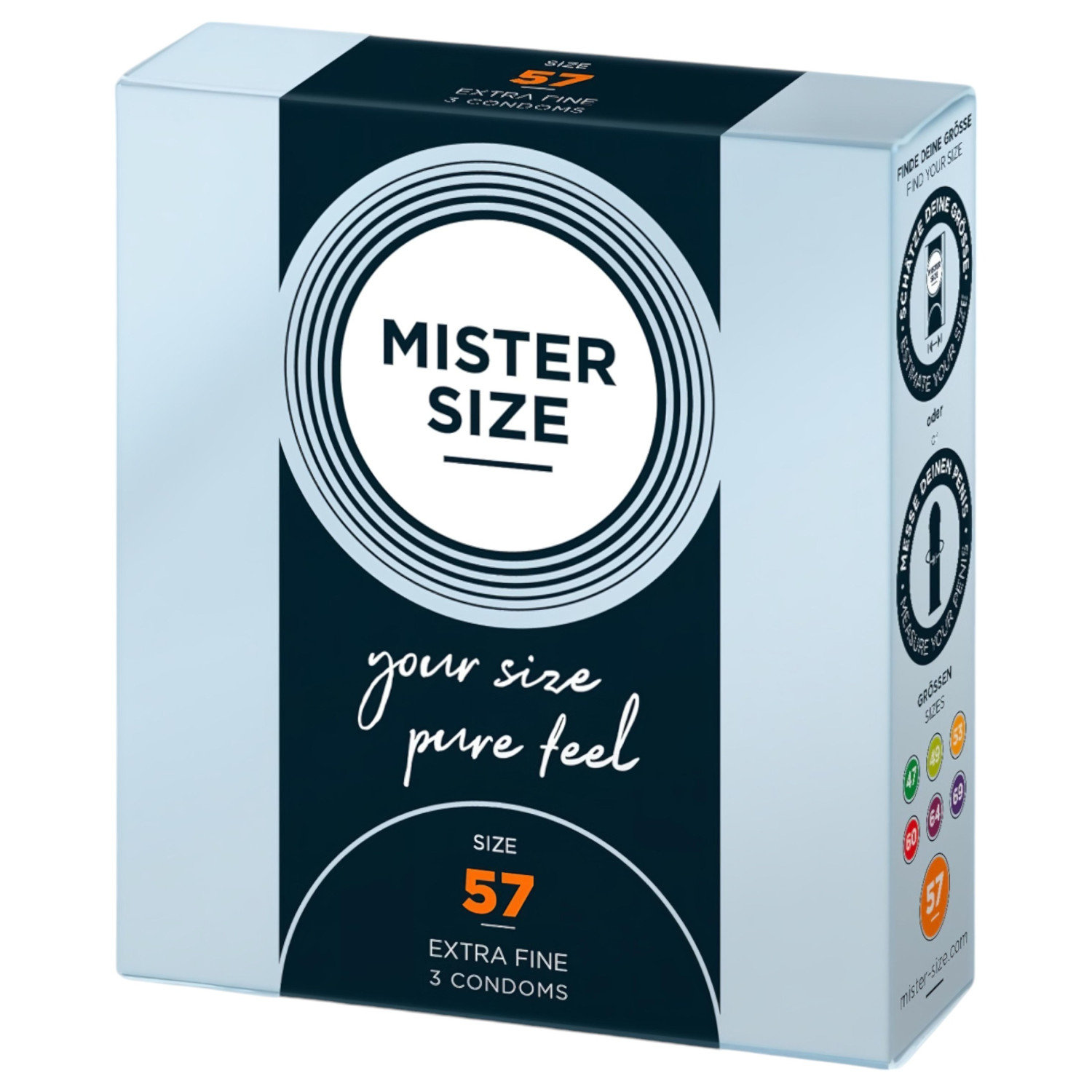 Mister Size - tenký kondóm - 57 mm - 3 ks