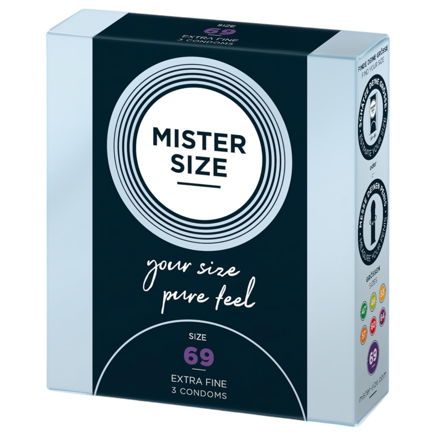 Mister Size - ultra tenký kondóm - extra veľkosť 69mm - 3 ks
