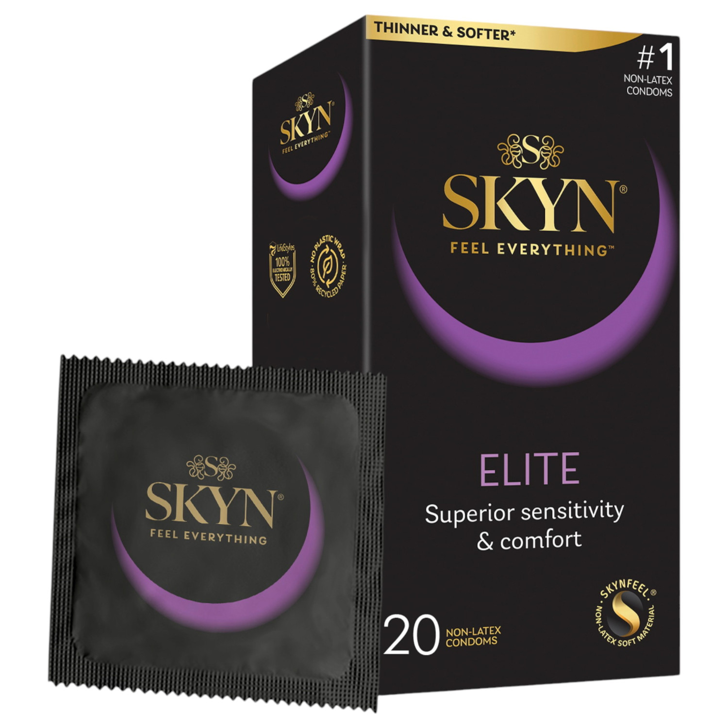 Manix SKYN Elite - ultra tenké bezlatexové kondómy - 20 ks
