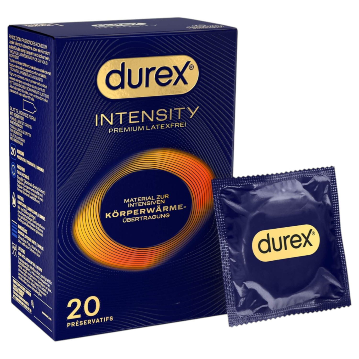 Durex Intensity - ultra tenké bezlatexové kondómy - 20 ks