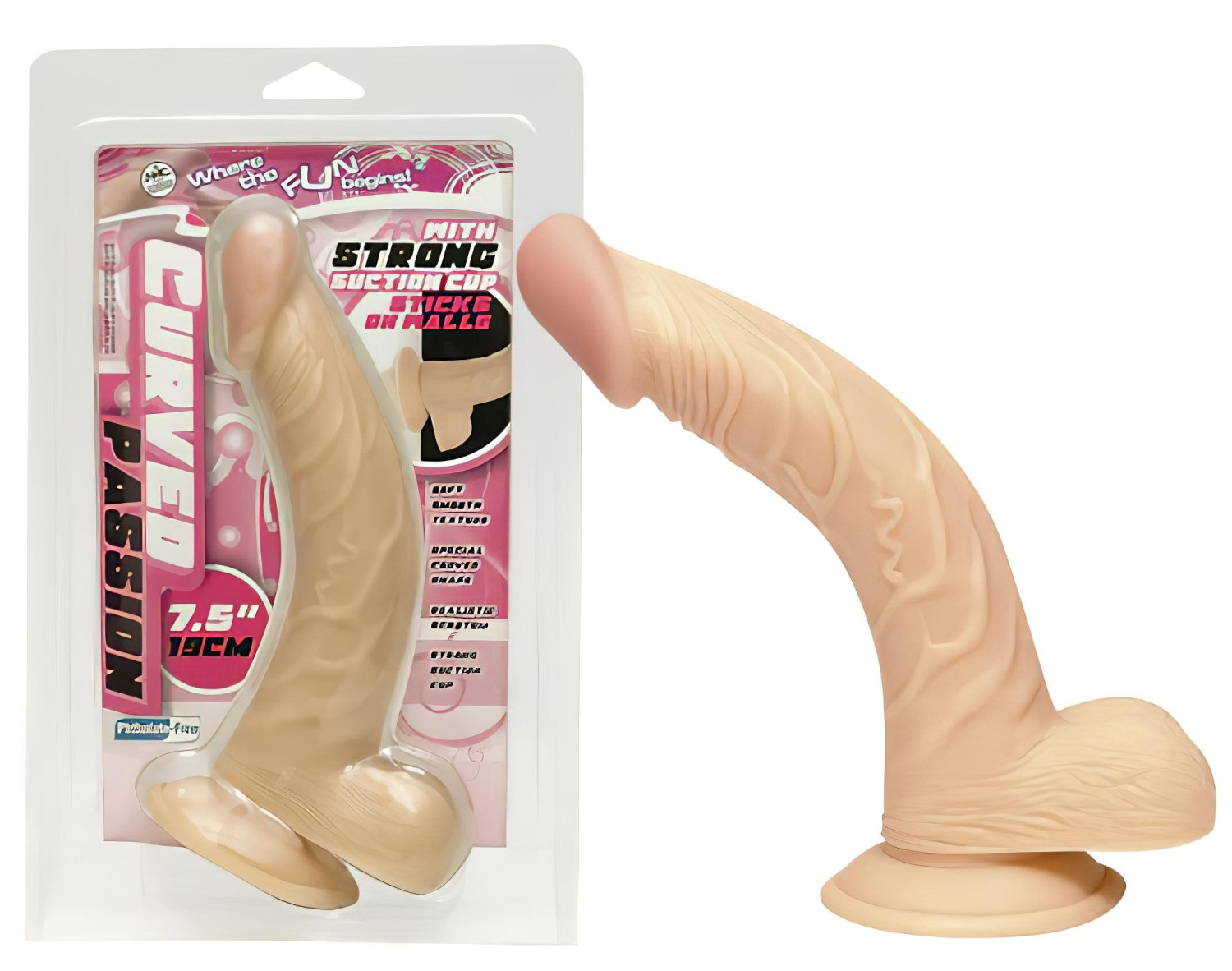 NMC - realistický ohýbaný dildo - 19 cm - telová farba