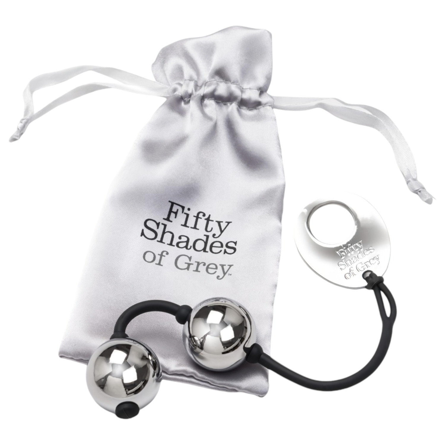 Fifty Shades of Grey - venušine guličky - kovové - strieborné