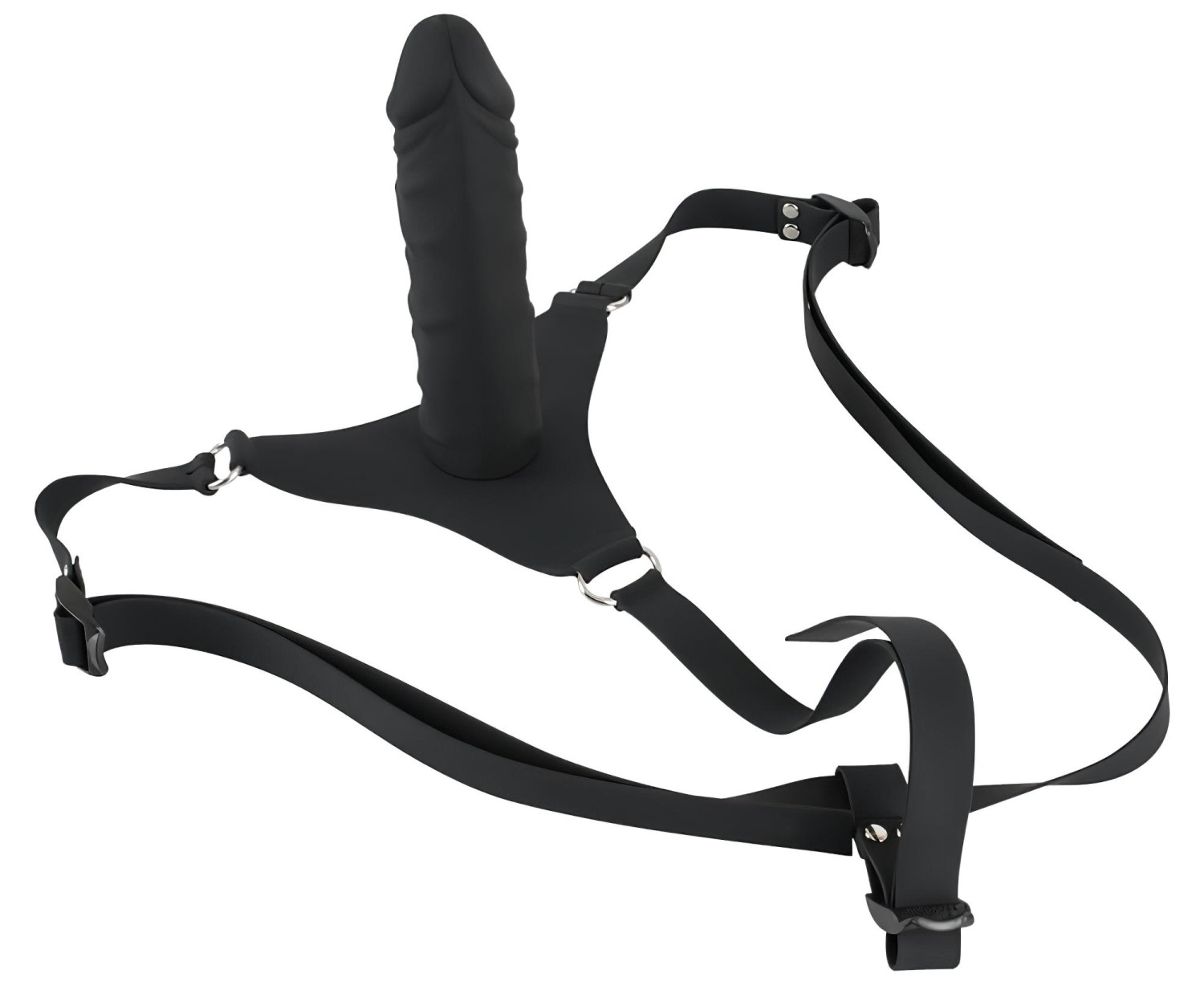 You2Toys - Silikónové Strap-On - pripínací dildo (čierne)