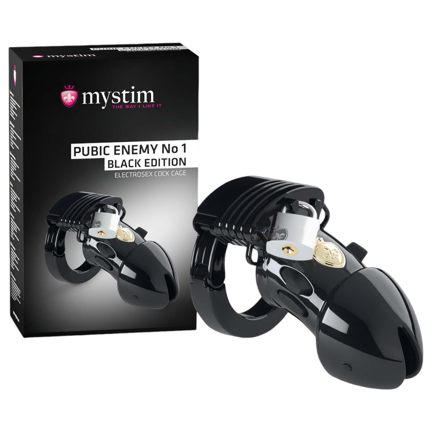 mystim Black Edition PUBIC ENEMY No 1 - elektro penisová klietka
