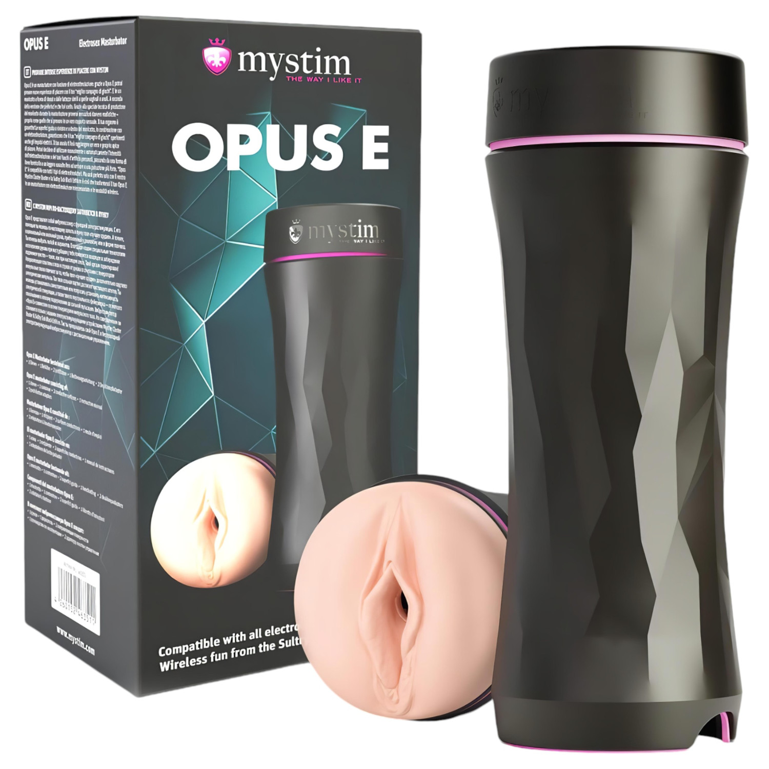 mystim Opus E Vagina - elektro umelá vagína - čierna/natúr