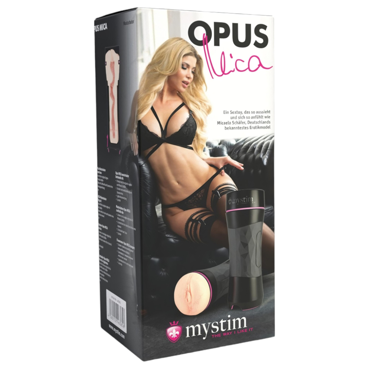 mystim OPUS Mica - realistická umelá vagína masturbátor - telová/čierna