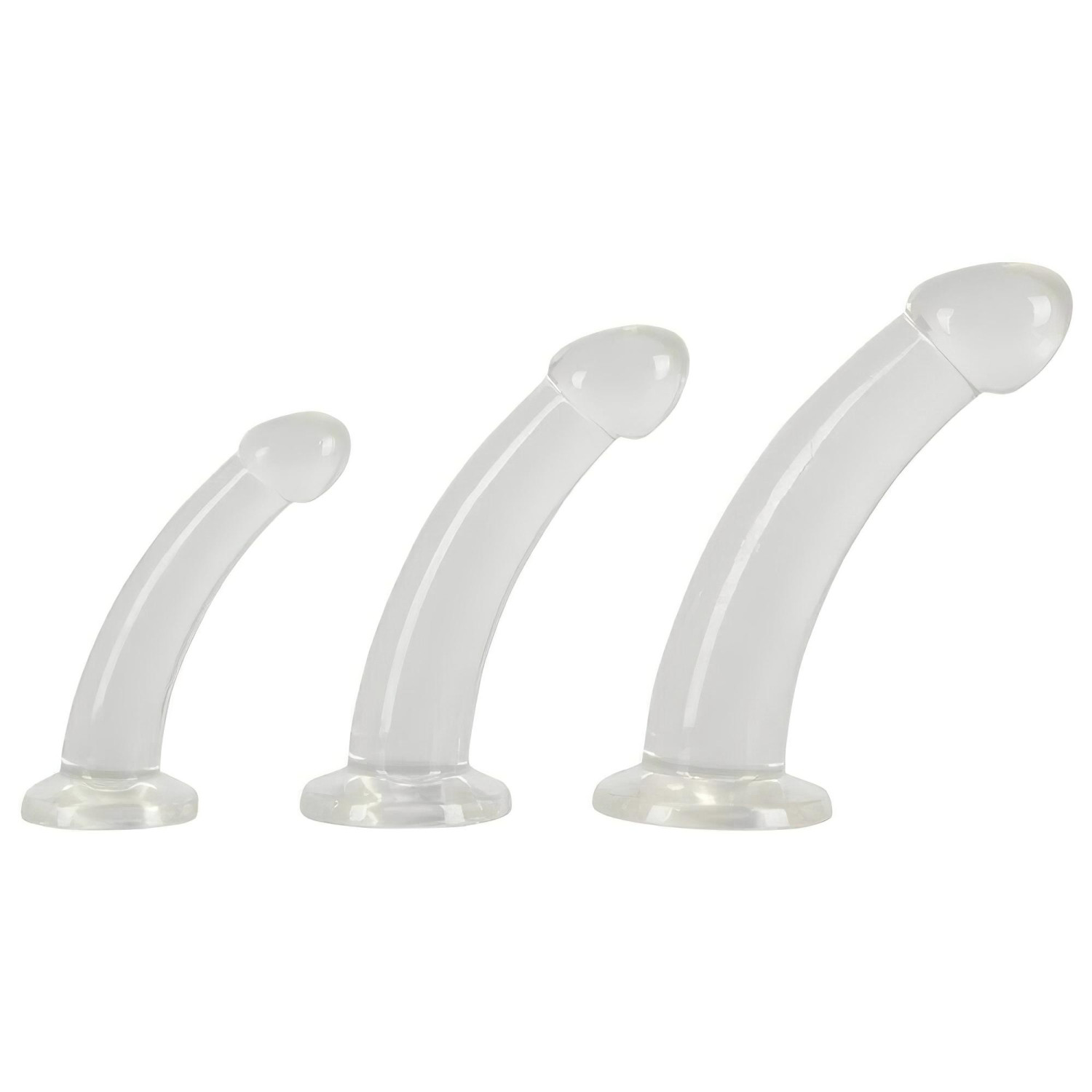 Crystal Clear - análna dildo sada - 3 diely - priehľadné