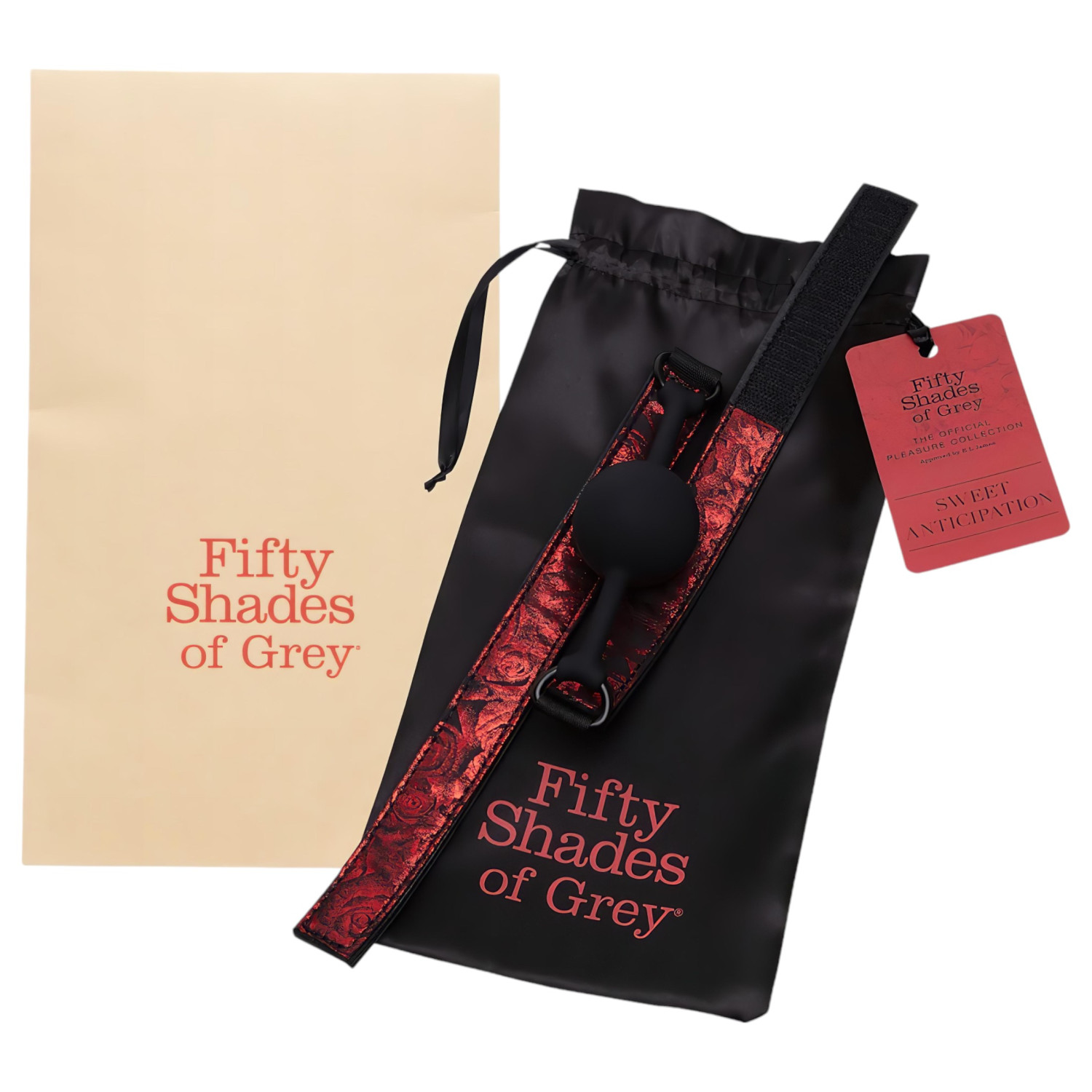 Fifty Shades of Grey - puto na ústa - čierna/červená