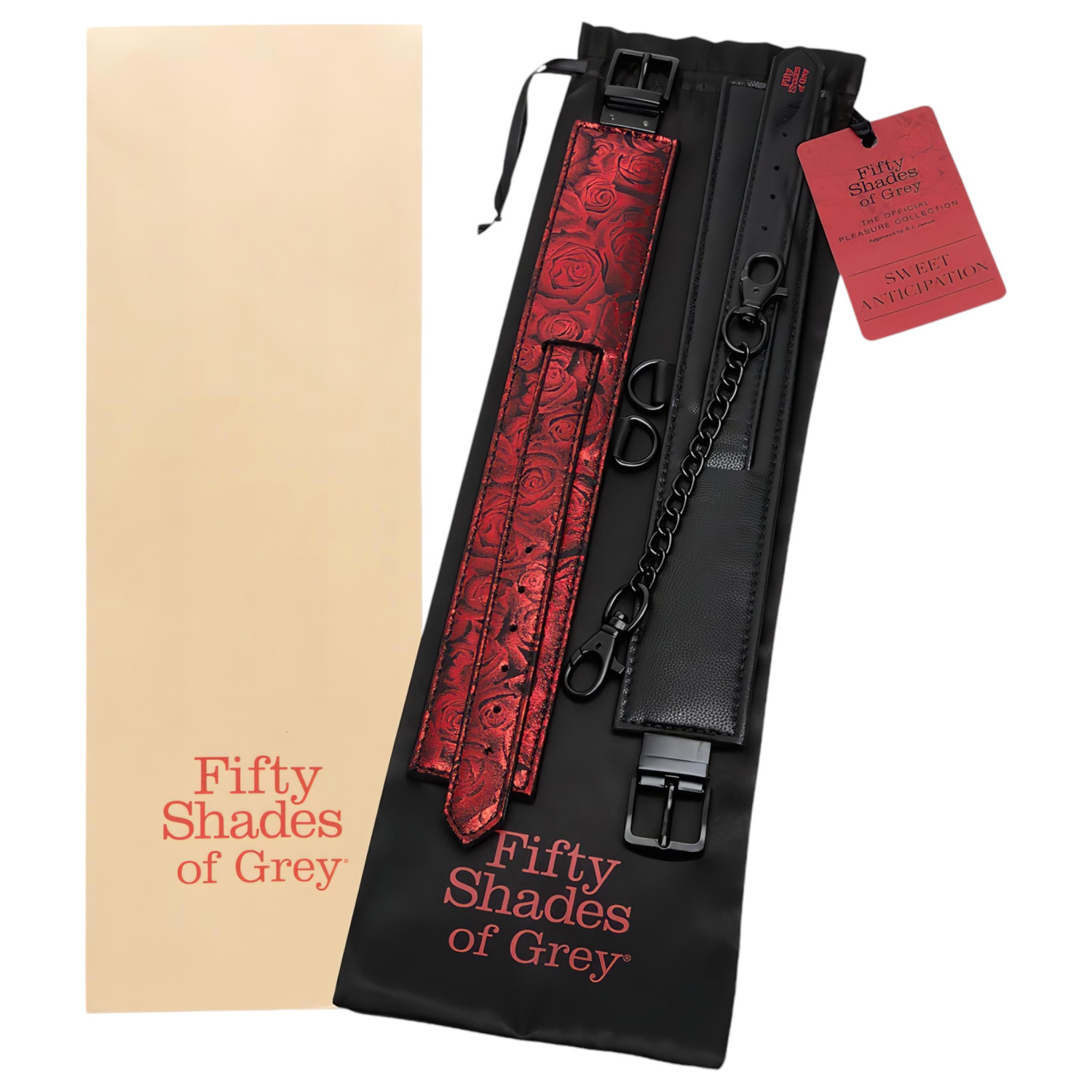 Fifty Shades of Grey - putá na členky - čierna/červená
