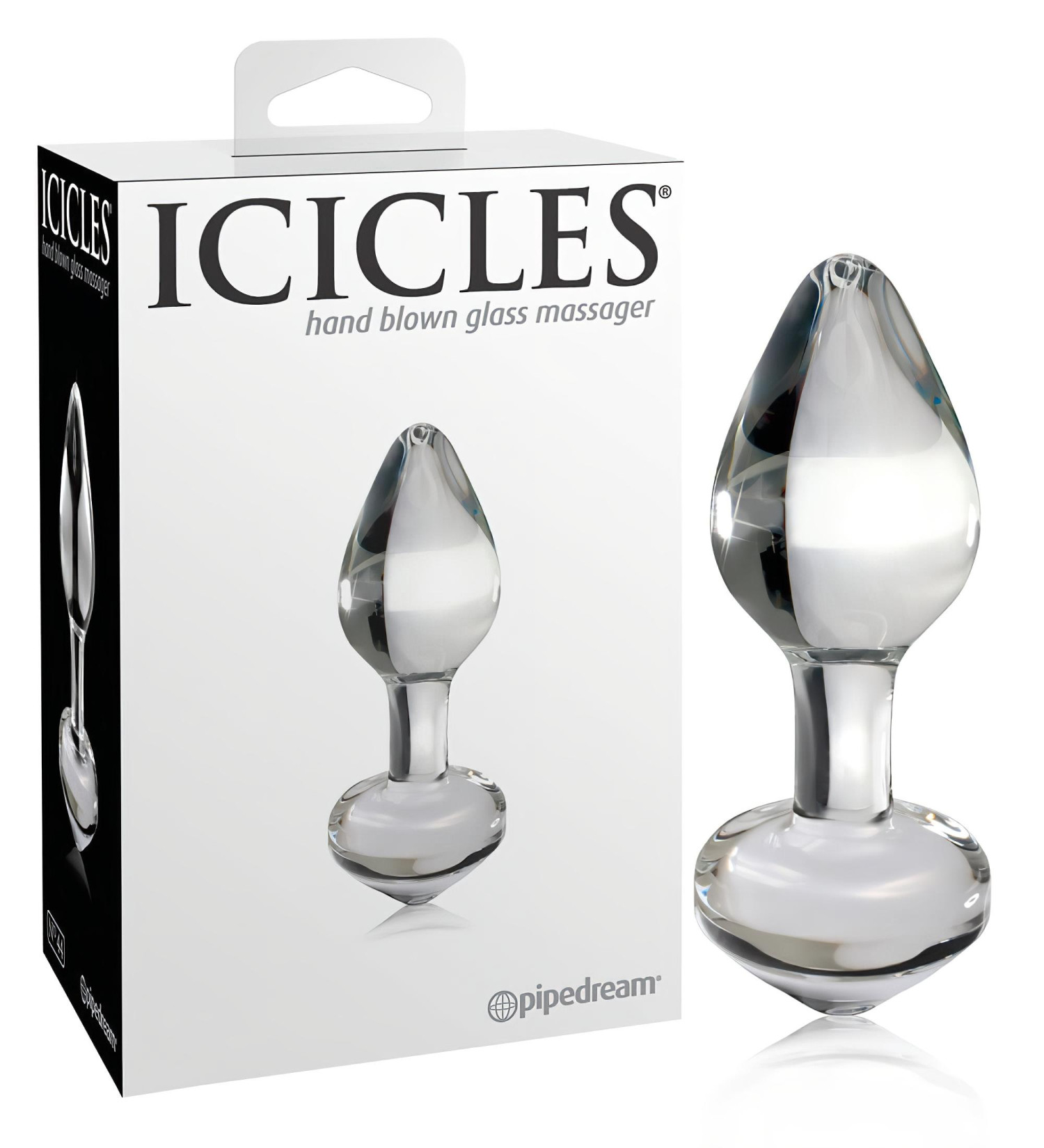 Icicles No. 44 - análny kolík - kúzový tvar - sklo/priehľadný