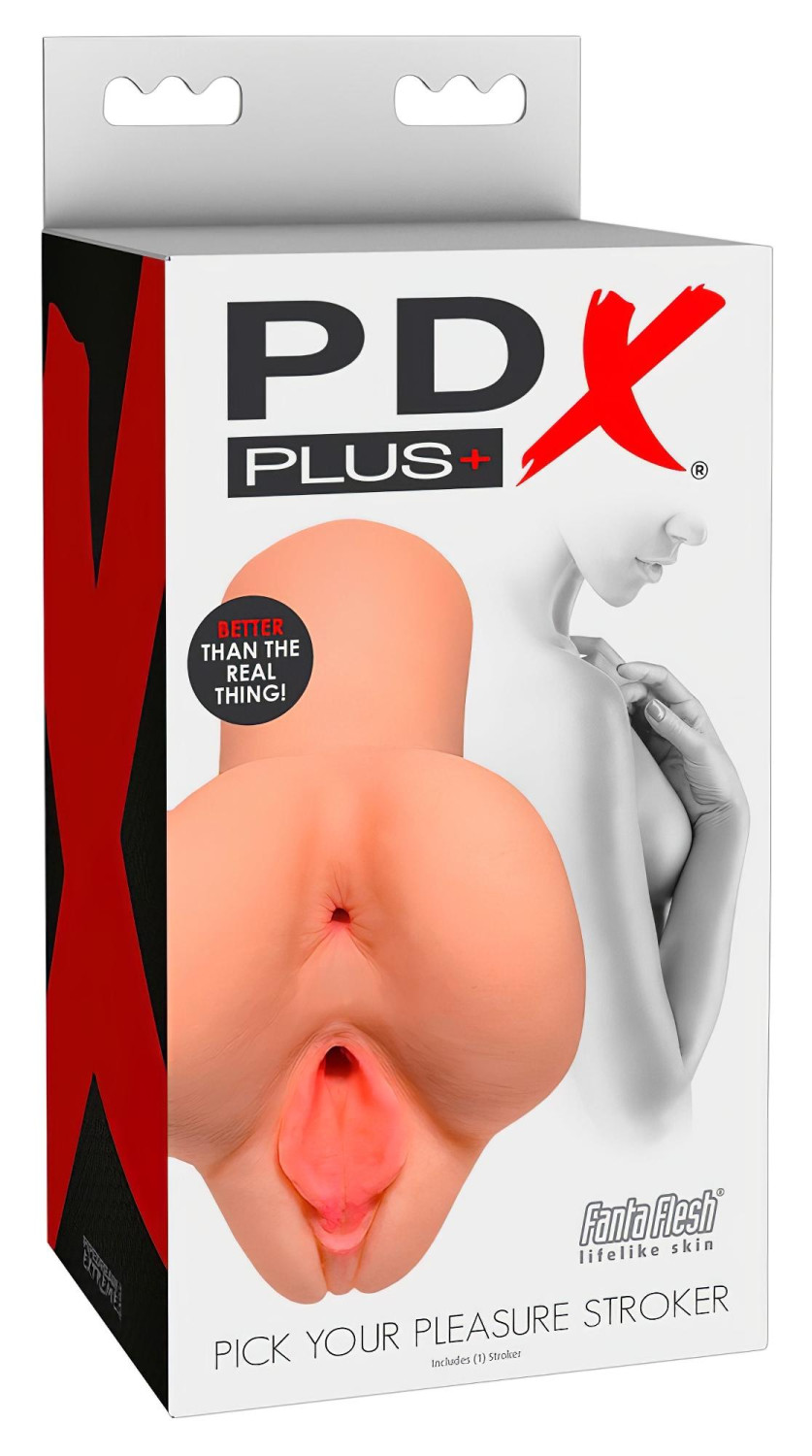 PDX - masturbátor 2v1 - realistický pocit - telová farba