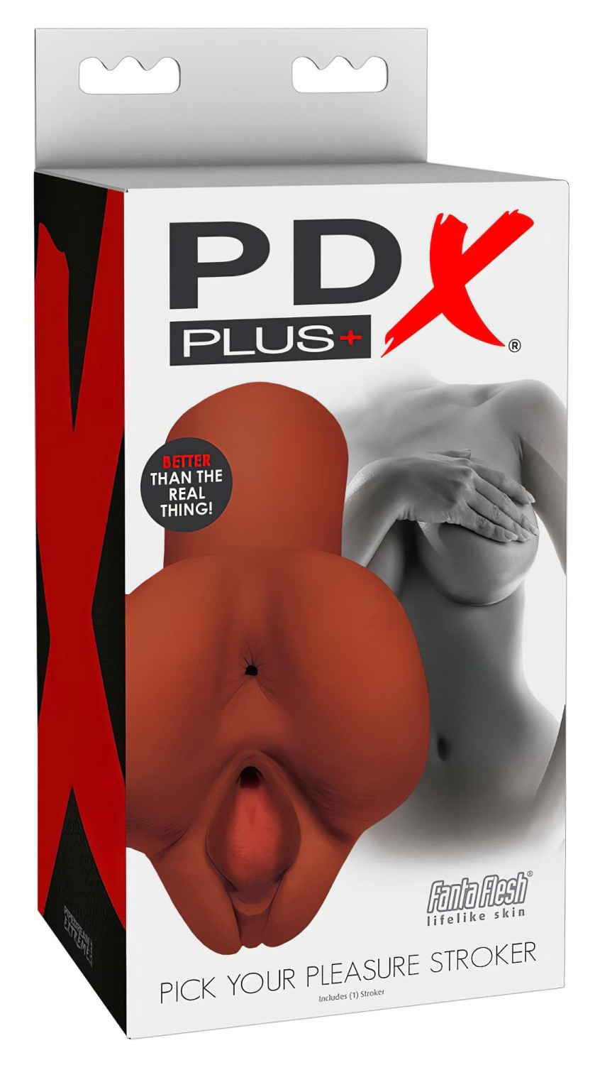 PDX Pick Your Pleasure - 2v1 realistický masturbátor - hnedý