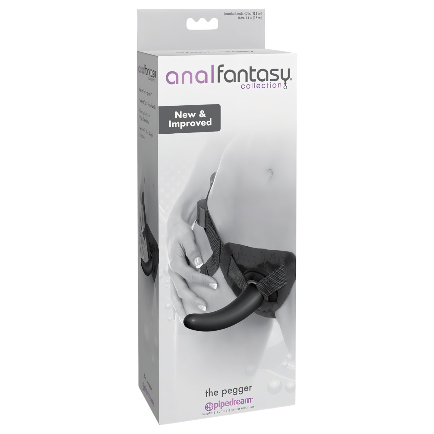 analfantasy The Pegger - čierny pripínací dildo