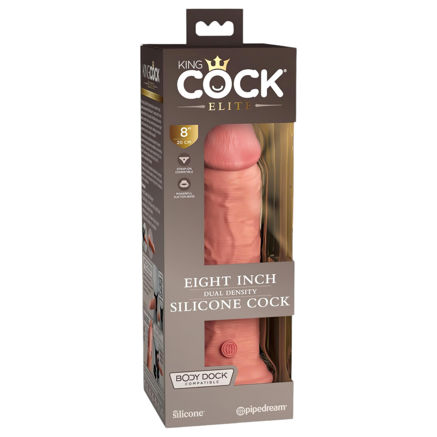 King Cock Elite 8 - realistický dildó s prísavkou - 20 cm - naturálny