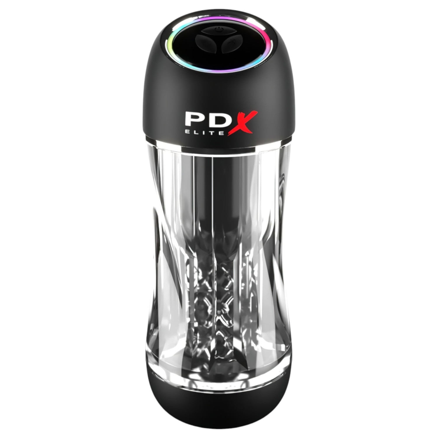 PDX ViewTube Pro - mužský masturbátor s vákuom a vibráciou - čierny