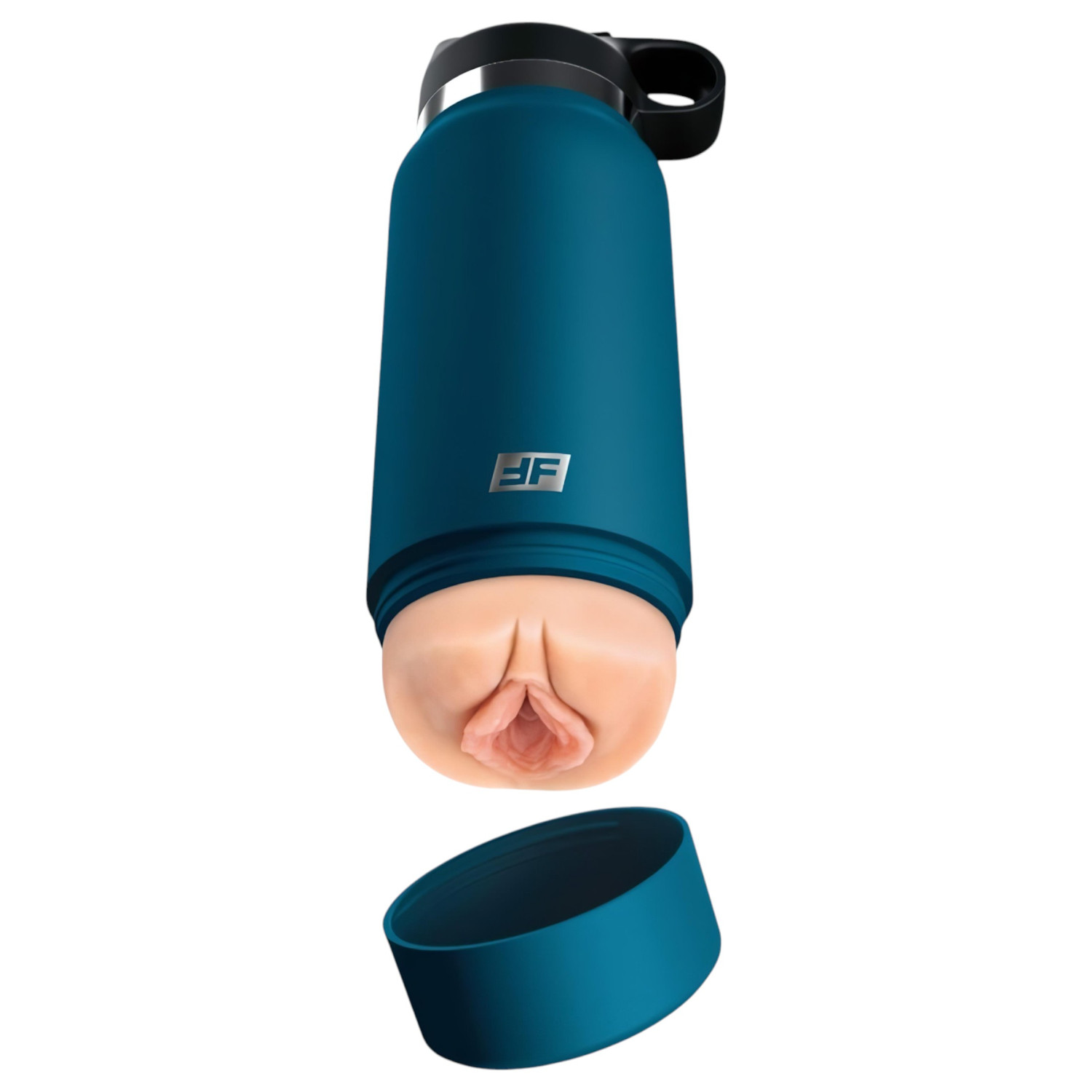 Fuck Flask Private Pleaser - masturbátor fľaša - umelá vagína - modrá/natúr