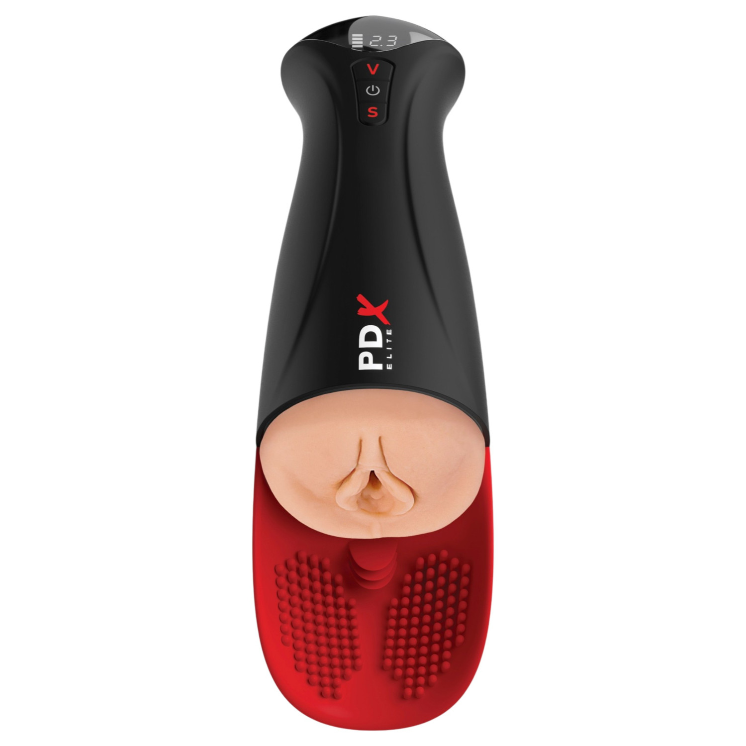 PDX Elite Fuck-O-Mat Pro XL - automatický vibračný masturbátor s vákuom - čierny
