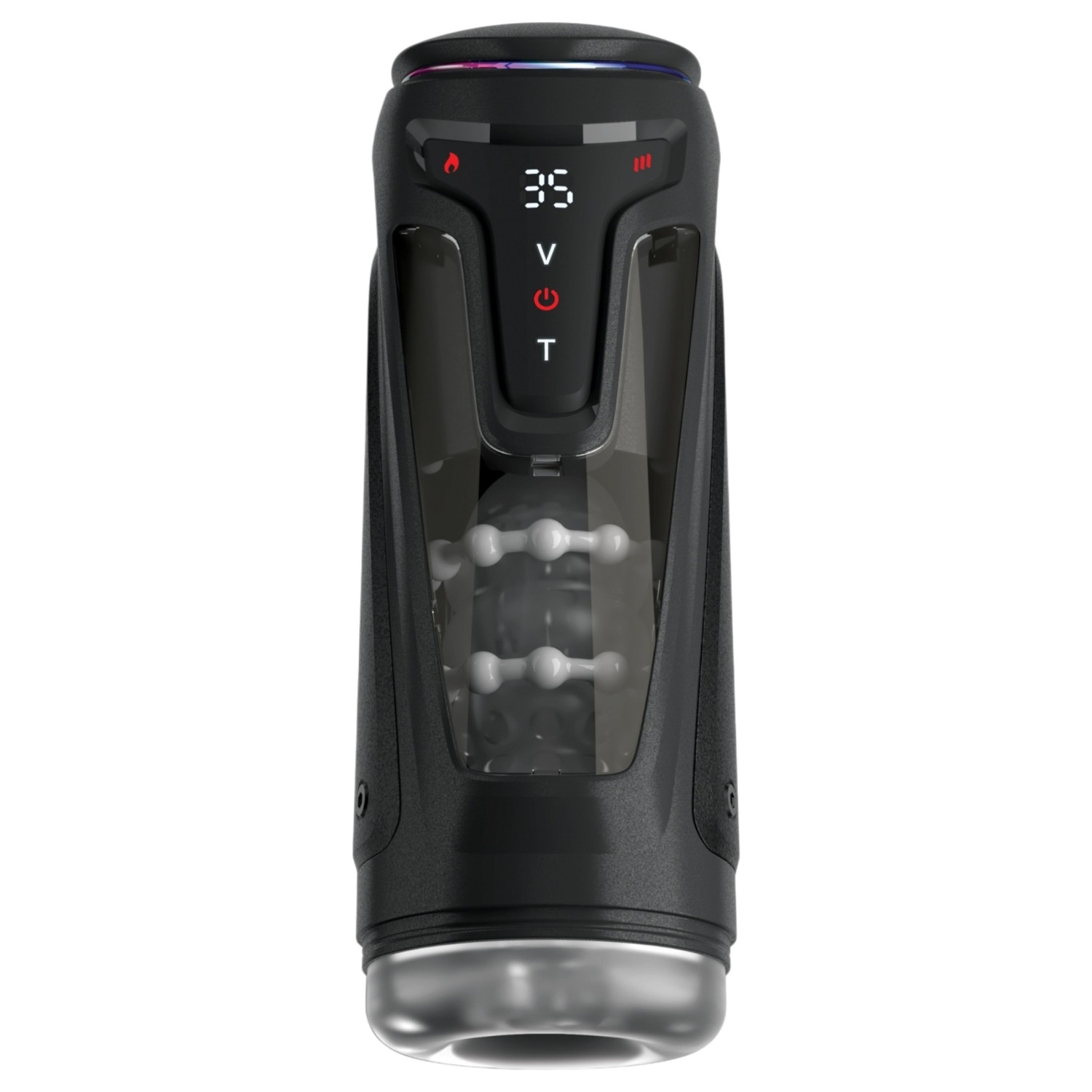 PDX Elite Moto-Bator Pro - automatický masturbátor s výhrevom a perlami - čierny