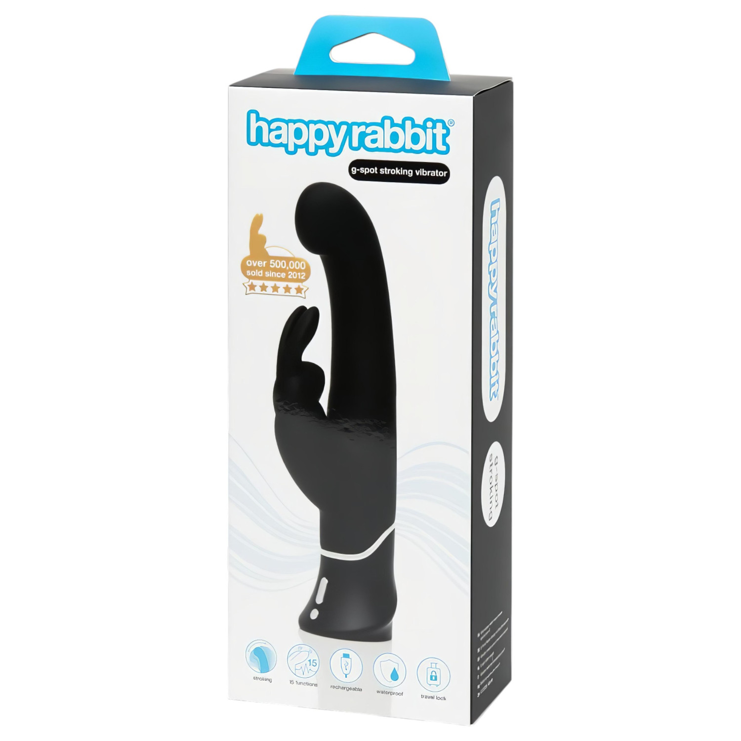Happyrabbit - vibrátor na bod G s klitoriálnym stimulátorom - nabíjateľný