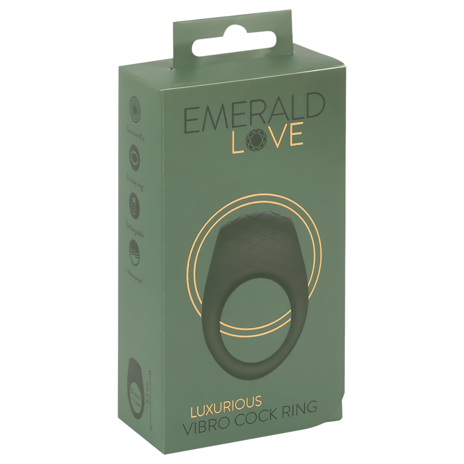 Emerald Love - vibračný erekčný krúžok na penis - dobíjací