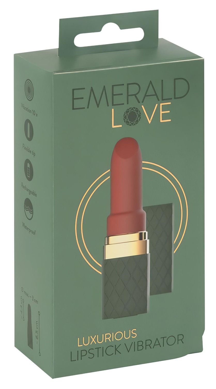 Emerald Love - mini vibrátor na batériu - vodotesný - červený