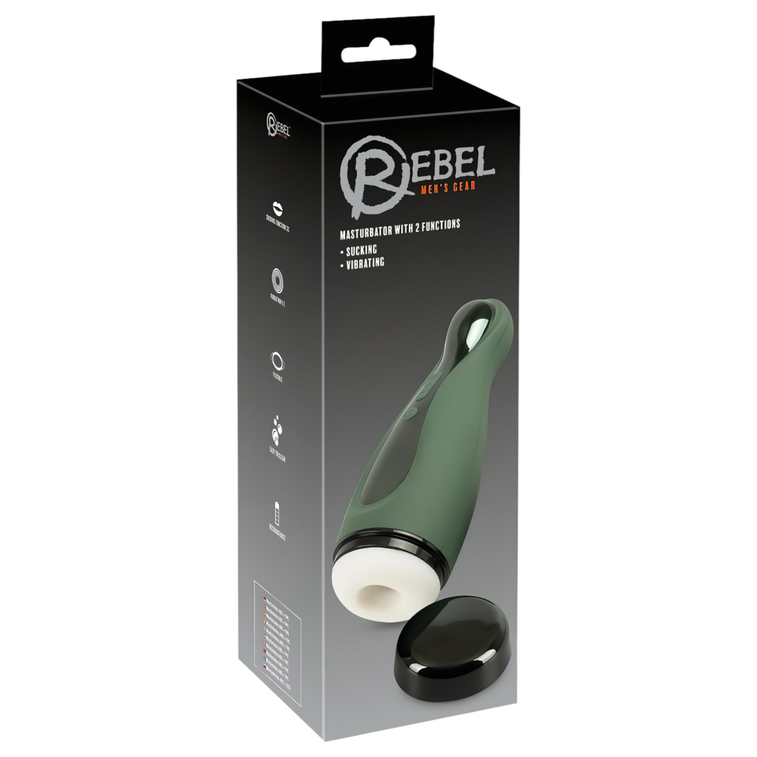 Rebel - masturbátor pre mužov - vibračný a sací - dobíjací