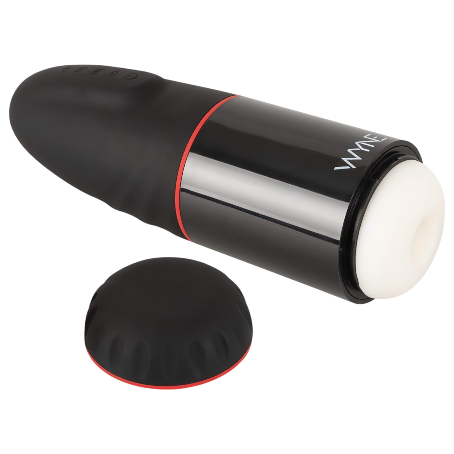 WYNE 02 - masturbátor s vibráciou a saním - dobíjací - čierno-biely
