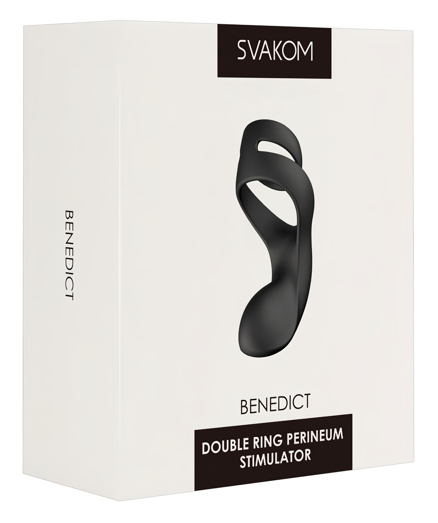 Svakom Benedict - vibračný erekčný krúžok s stimuláciou hrádze - čierny