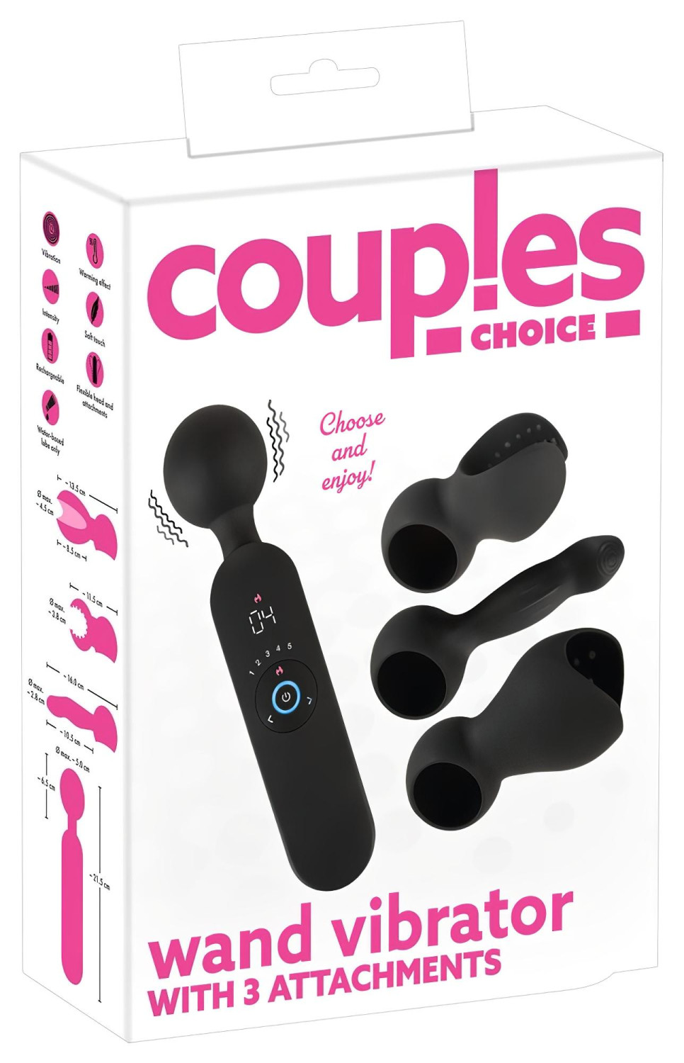 Couples Choice - vibračný masážny vibrátor s ohrevom - čierny - nabíjateľný
