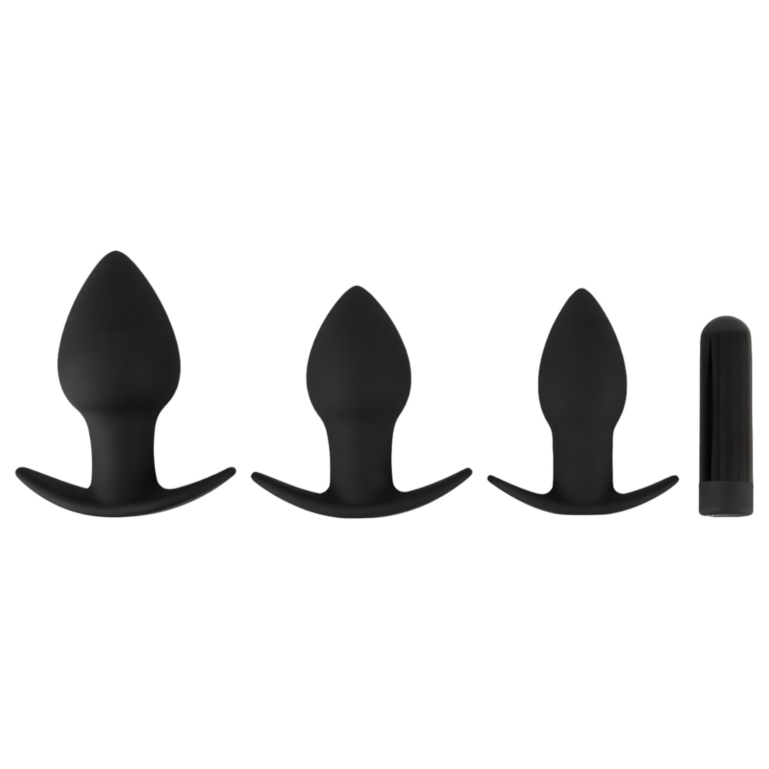 Black Velvets - análne vibrátory sada - 3 kusy - čierna