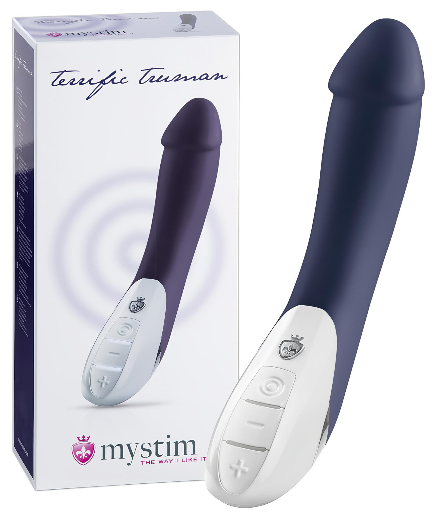 mystim - vibrátor pre mužov - 2 motory - silikón modrý