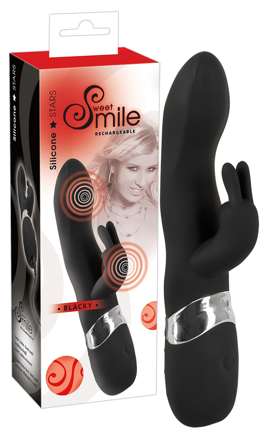 SMILE Blacky - USB 2-motorový vibrátor (čierny)