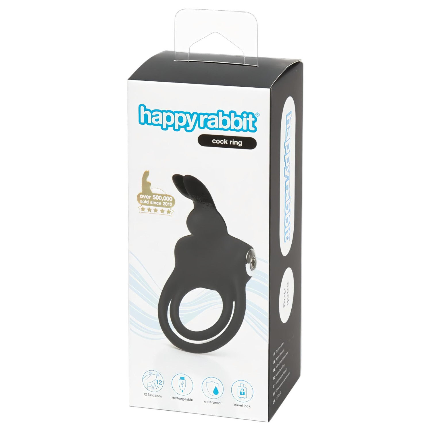 Happyrabbit - vibračný erekčný krúžok na penis a semenníky - silikón
