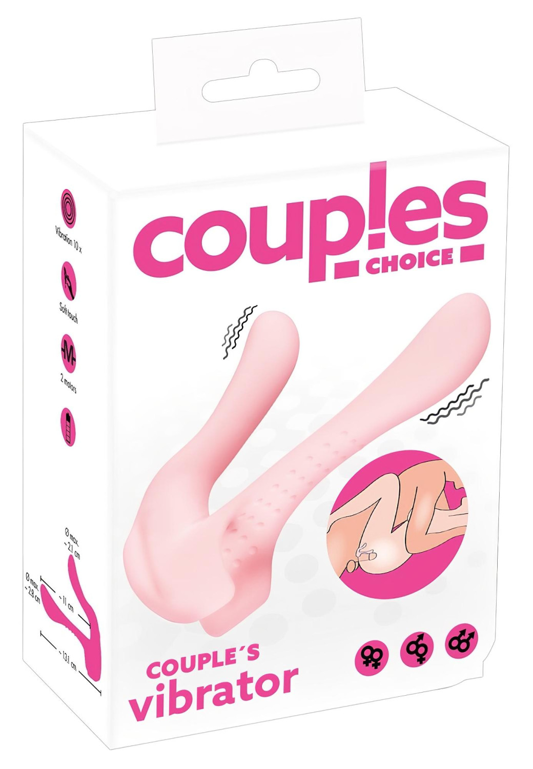 Couples Choice - vibrátor pre páry s 2 motormi - ružový