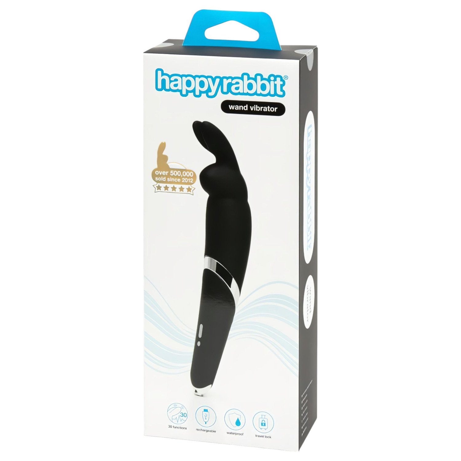 Happyrabbit - masážna vibračná hlavica - nabíjateľná - čierna